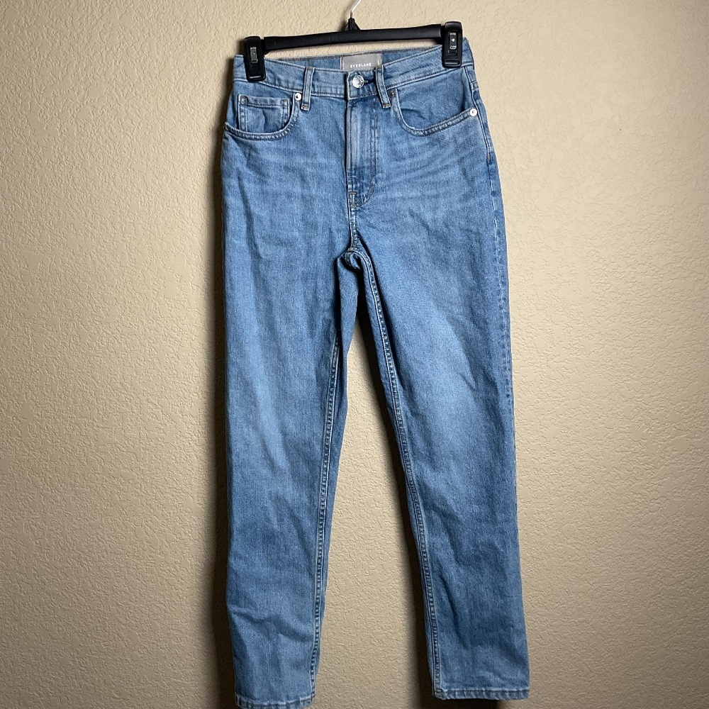 Everlane Womens 25R The‎ Cheeky Jean High Waisted Light Wash Straight Denim